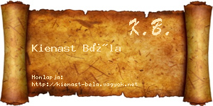 Kienast Béla névjegykártya